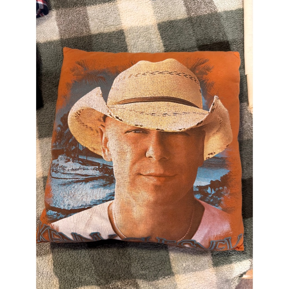 Kenny Chesney Goin Coastal 2011 Tour Souvenir Throw Pillow Orange Country Music
